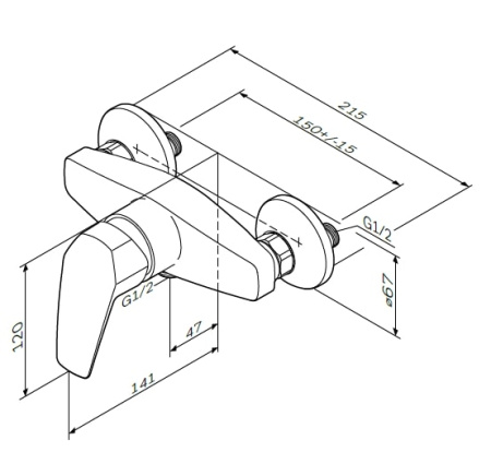 Смеситель для душа Am.Pm Gem F9020000