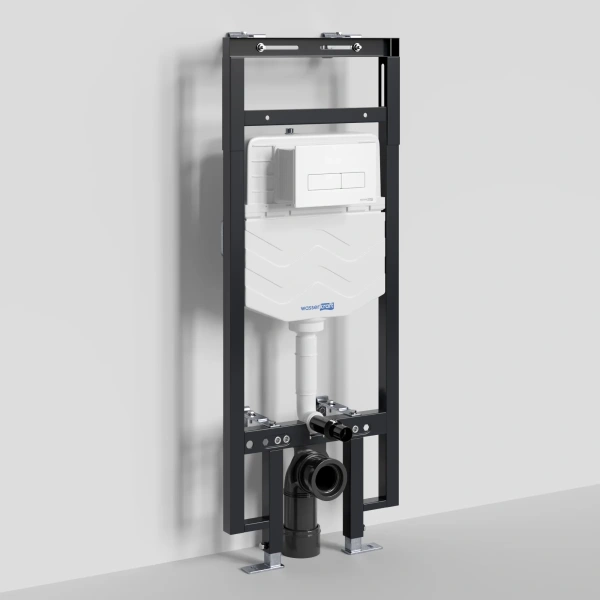 Инсталляция для унитаза WasserKRAFT Dinkel 58 58TLT.010.ME.WM03 с кнопкой смыва, белый матовый