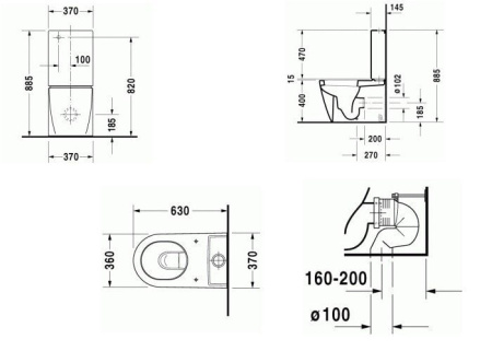 Чаша напольного унитаза Duravit Starck 2 21450900001-WG