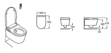 Унитаз-биде Roca Inspira in-wash 803060001