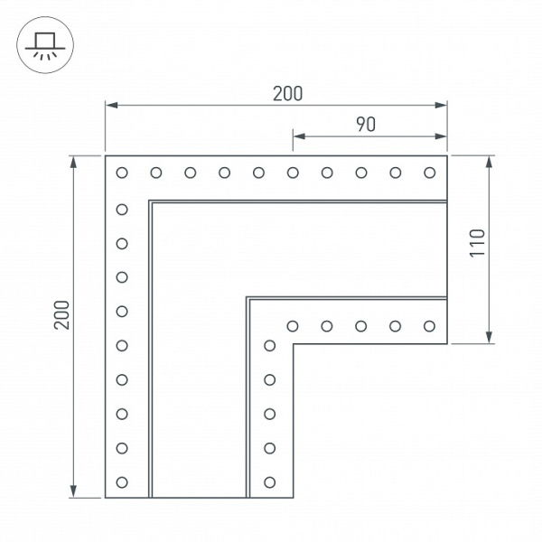 Соединитель угловой L-образный накладной Arlight S-LUX 030132