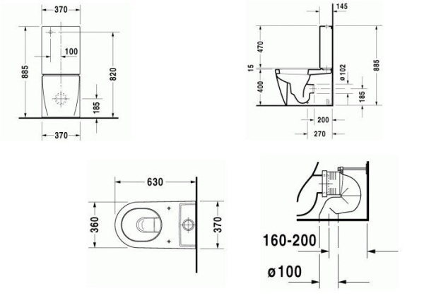 Чаша напольного унитаза Duravit Starck 2 21450900001-WG