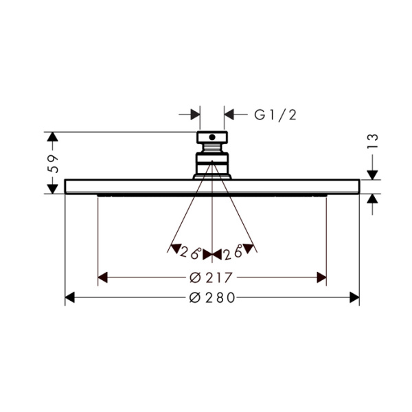 Верхний душ Hansgrohe Croma 26221140 шлифованная бронза