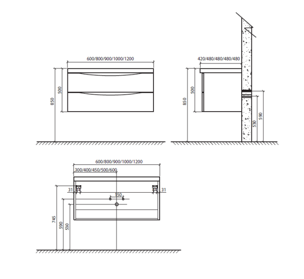 Раковина BelBagno ANCONA-N-1000 EA-1000-LVB