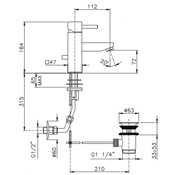 Смеситель для раковины Nicolazzi Antelao 3802CR