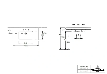 Раковина Villeroy&Boch Subway 2.0 71751G01