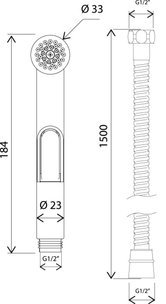Гигиенический душ AM.PM F0202000 со шлангом