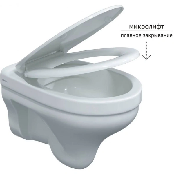 Унитаз подвесной Berges Albit S 082146 безободковый, с сиденьем микролифт, белый