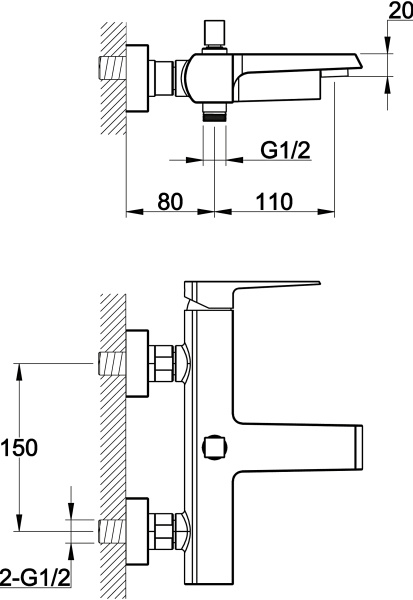 Смеситель для ванны BelBagno Arlie ARL-VASM-CRM
