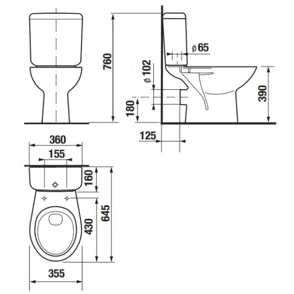 Унитаз-компакт Jika Zeta 8253960002429 белый