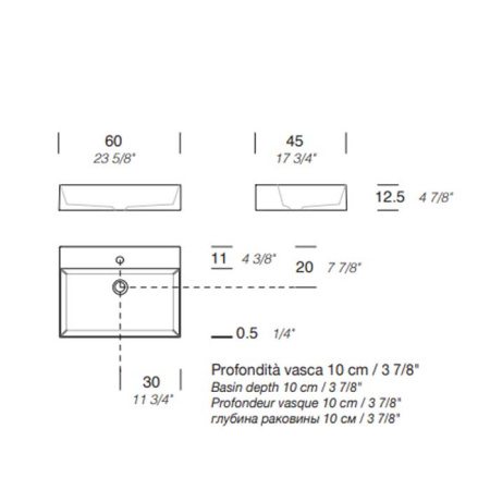 Раковина Milldue Kid 60 9529*0 Bianco lucido