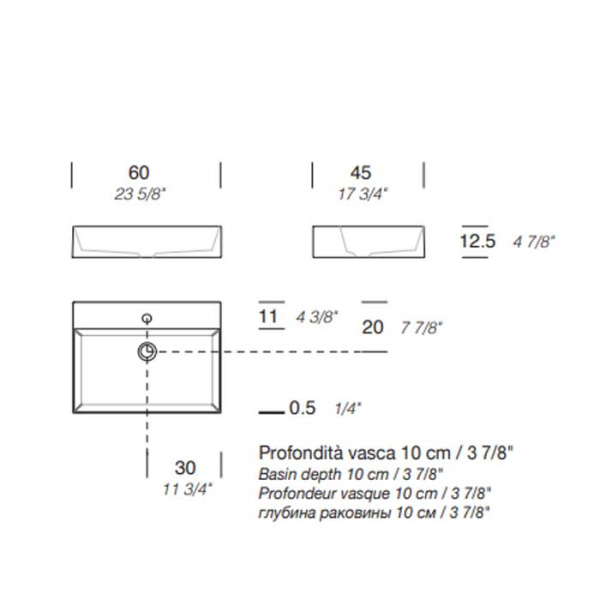 Раковина Milldue Kid 60 9529*0 Bianco lucido