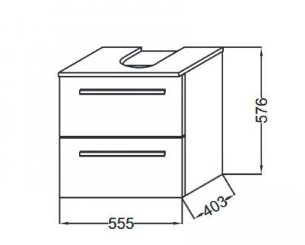 Тумба под раковину 55 см Jacob Delafon Struktura EB1387-N18 белый блестящий