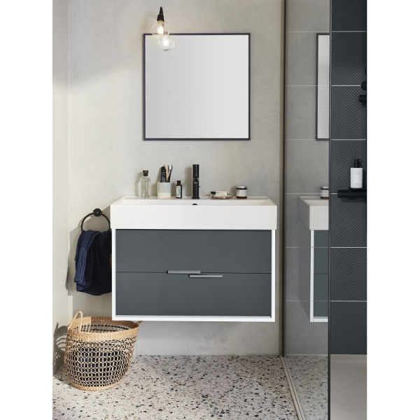 Тумба под раковину Jacob Delafon Vivienne 100 EB1668-J5-J54 блестящий белый/серый матовый