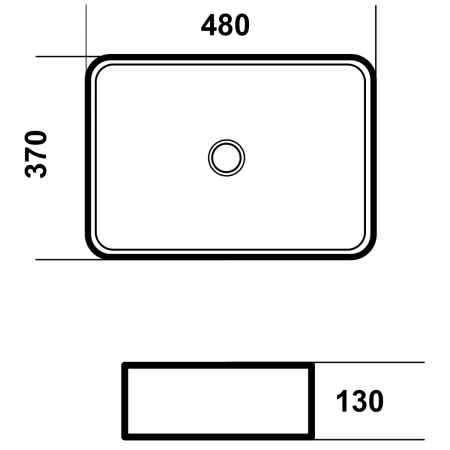 Раковина 48x37 см Grossman GR-3016GBR