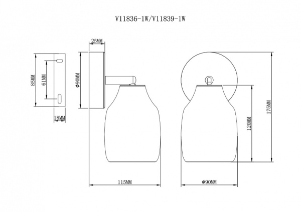 Бра Moderli Adalina V11836-1W