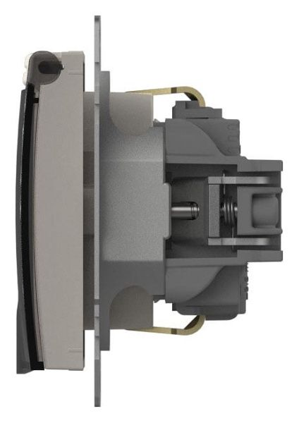 Розетка с заземлением с крышкой, без рамки Elbi Eleсtriс Zena Vega 609-010200-218