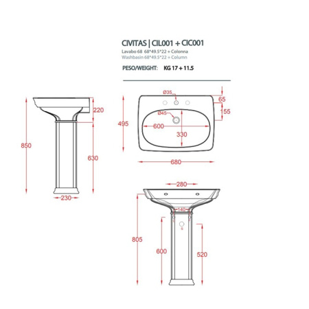 Пьедестал Artceram Civitas CIC001 01 00 bi*1