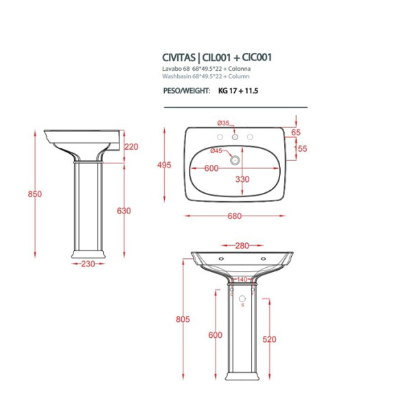 Пьедестал Artceram Civitas CIC001 34 00