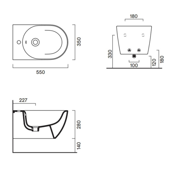 Подвесное биде Catalano Sfera 0518551021 белое матовое