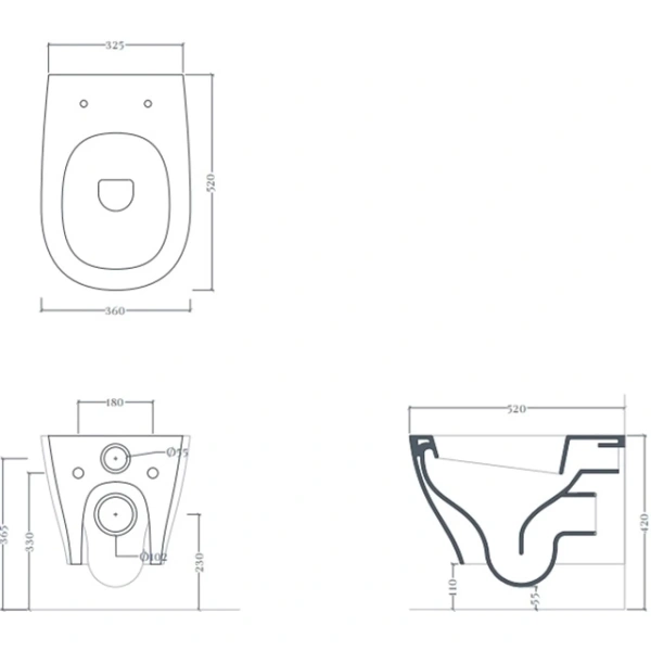 Унитаз подвесной Artceram Ten TEV006 17 00 безободковый, черный матовый