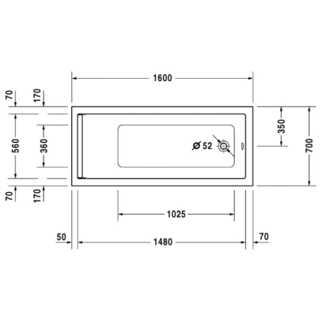 Акриловая ванна 160x70 см Duravit Starck 700333000000000