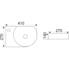 Раковина CeramaLux 9273R 41x27 см R, рукомойник, белый