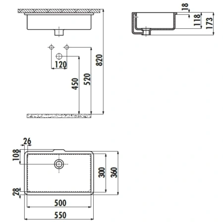 Раковина 55x36 см Creavit TP730-00CB00E-0000