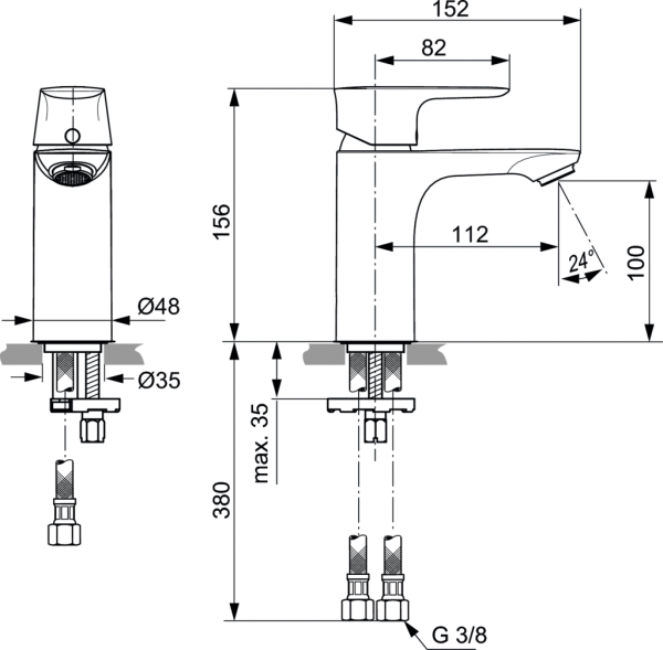 Смеситель для раковины Ideal Standard Connect Air A7024AA