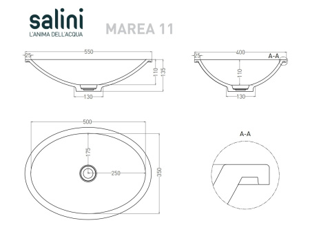 Раковина Salini Marea 11 55 1802211M