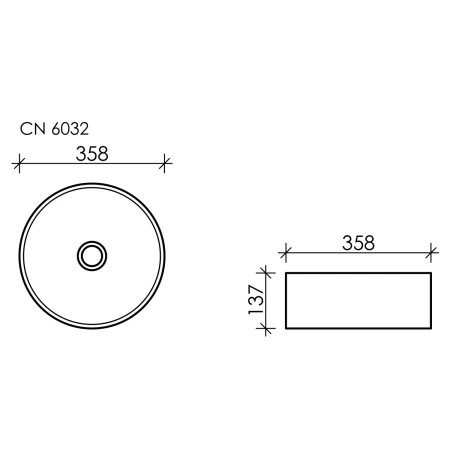 Раковина 35,8x35,8 см Ceramica Nova Element CN6032