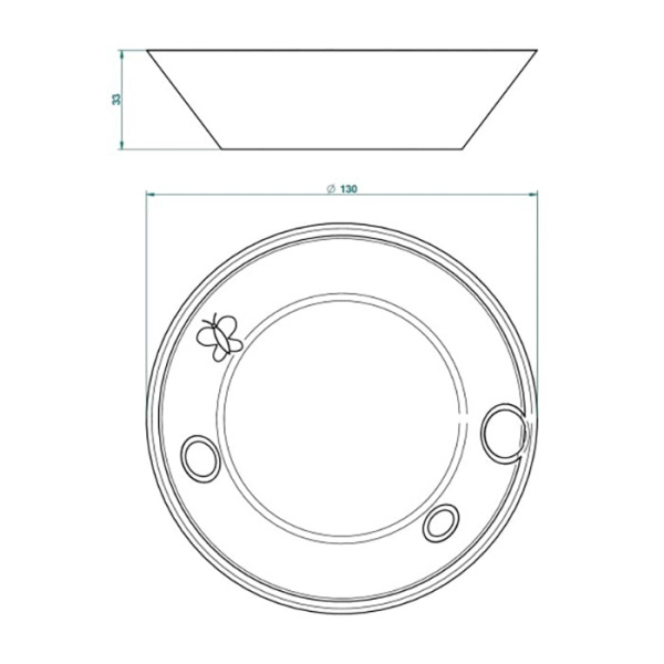 Блюдо THG Capucine vert dcor Platine A7E.A02.4615 белый