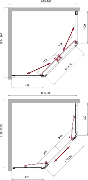 Душевой уголок BelBagno Uno-195 UNO-195-PH-2-120/90-C-Cr