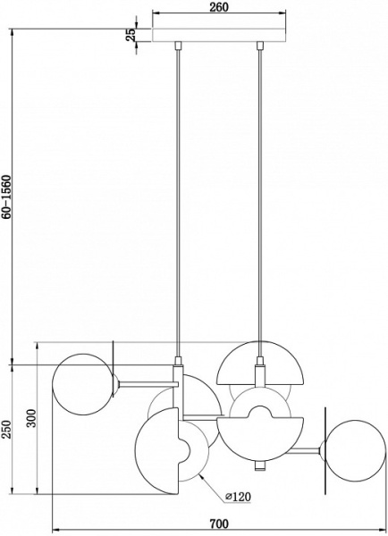 Подвесная люстра Freya Сепия FR5391PL-06CFL
