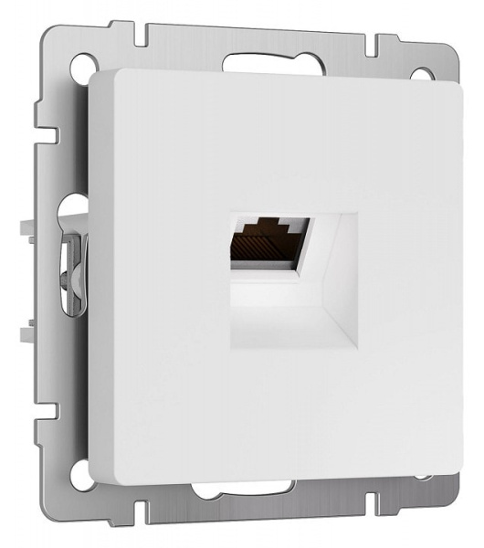 Розетка Ethernet RJ-45 и со шторками без рамки Werkel белый матовый W5120001