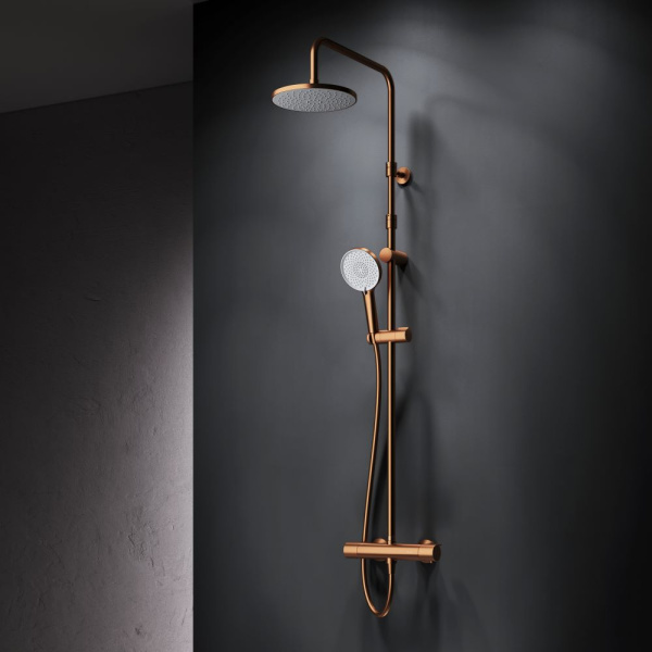 Душевая стойка AM.PM X-Joy F0785A444 с термостатом розовое золото