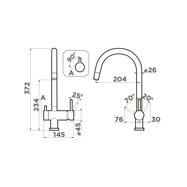 Смеситель для кухни Omoikiri Yamada 4974226 черный матовый
