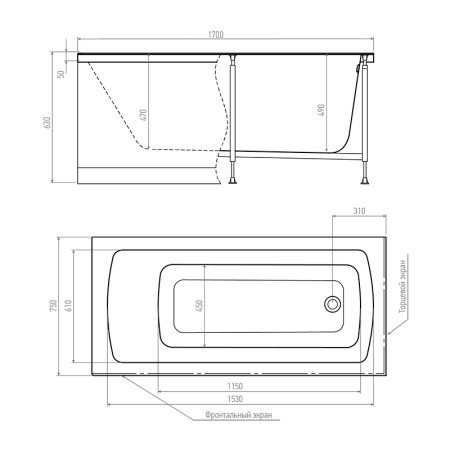 Акриловая ванна Timo 170х75 RITTA1775
