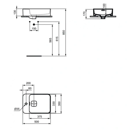 Раковина 50x35 см Ideal Standard Strada II T296401