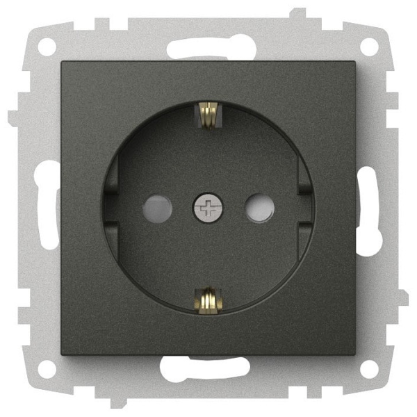 Розетка с заземлением и со шторкой без рамки Elbi Eleсtriс Zena Vega 609-011100-243