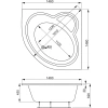 Акриловая ванна 146x146 см Vagnerplast Catalina VPBA146CTL3X-04