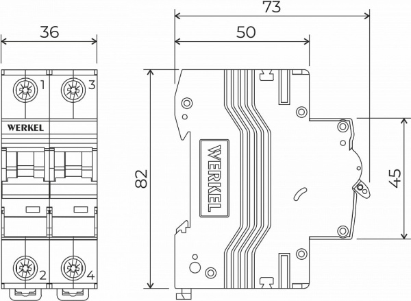Автоматический выключатель 2P Werkel Автоматические выключатели W902P506