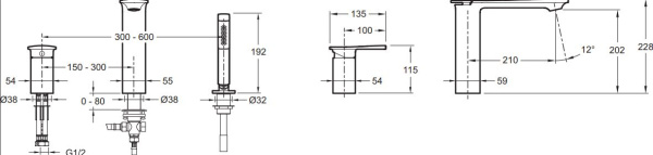 Смеситель для ванны Jacob Delafon Stance E14774-CP
