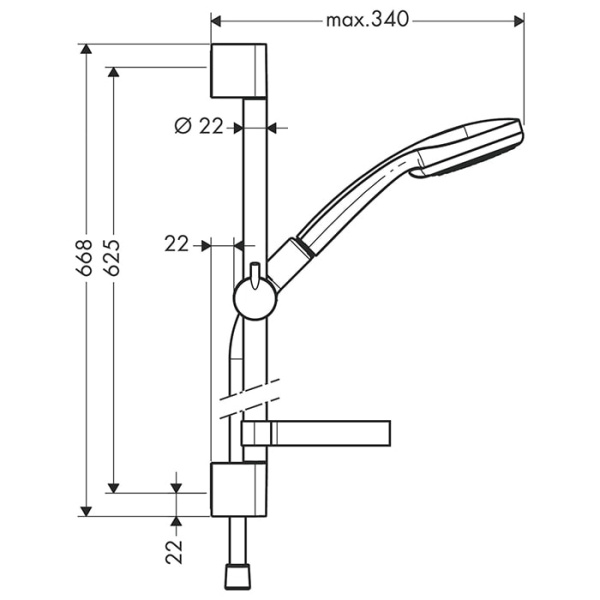 Душевой гарнитур Hansgrohe Croma 100 27776000