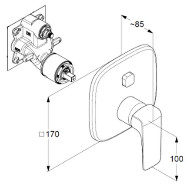 Смеситель для ванны и душа Kludi Ameo 416590575