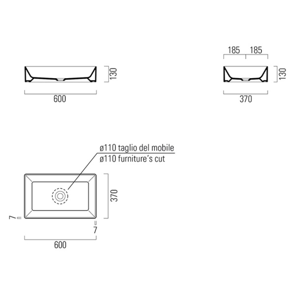 Раковина GSI Kube X 60 945311
