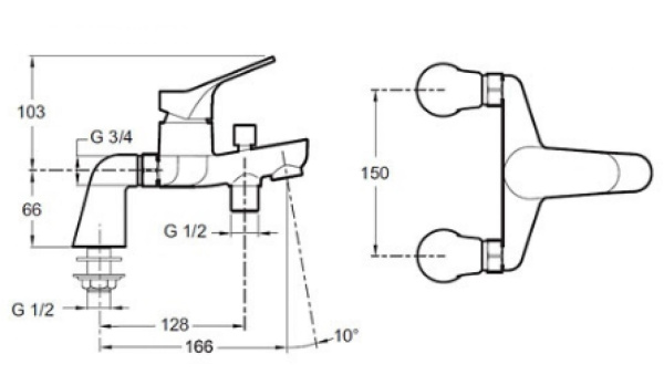 Смеситель для ванны Jacob Delafon Brive E75768-CP