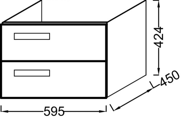 Тумба под раковину 60 см Jacob Delafon Rythmik EB1301-N21 серый титан глянцевый