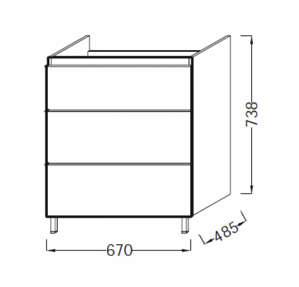 Тумба под раковину 65 см Jacob Delafon Odeon Up EB992-N18 белый блестящий