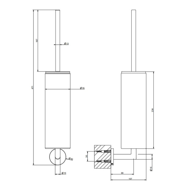 Туалетный ершик Gessi Tondo 63620#030 медь